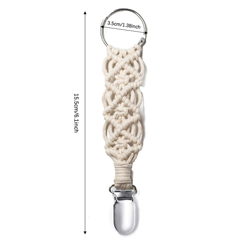 Macramé Hat Clip Keychain – Travel Hat Holder for Bags & Backpacks