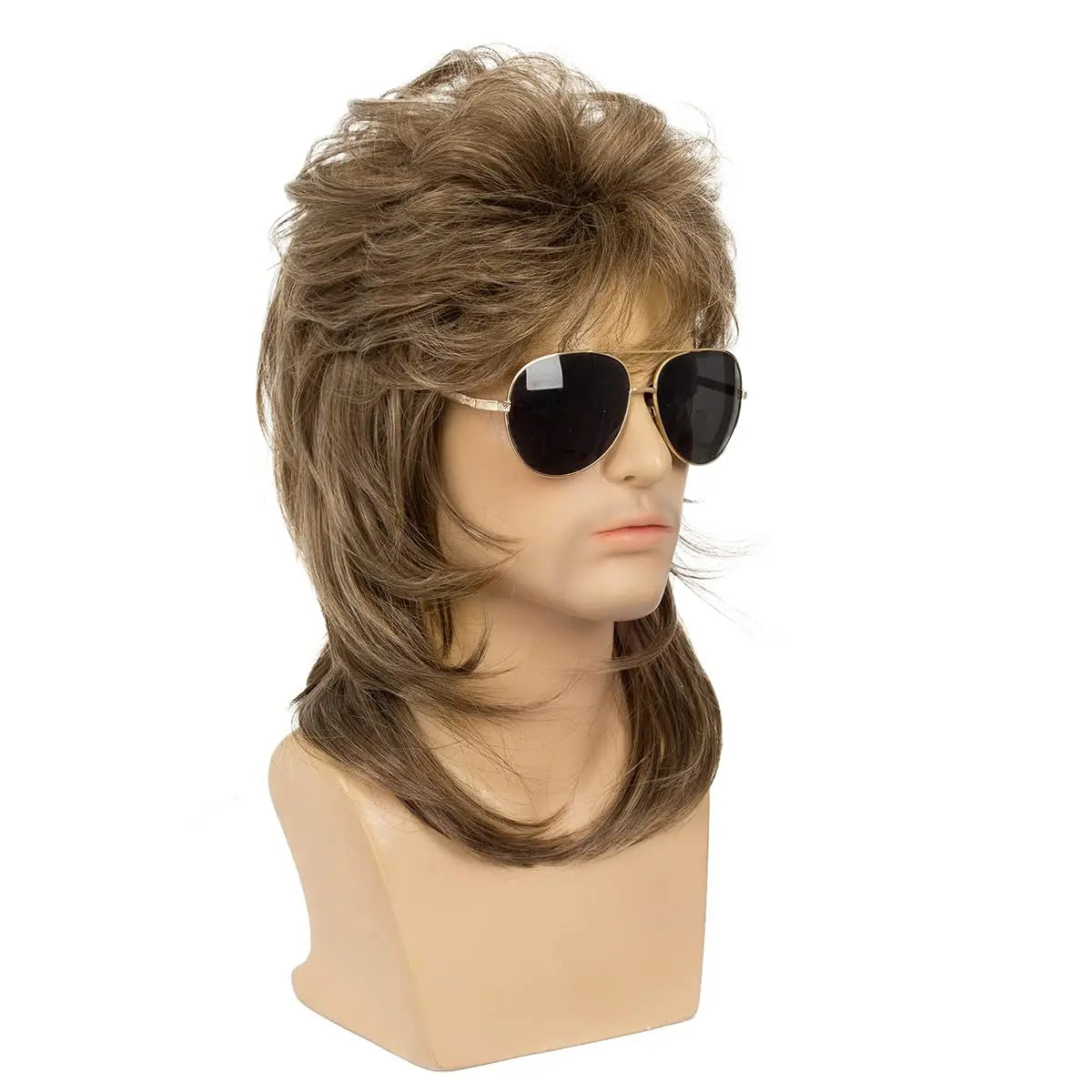 Retro Mullet Costume Wig – Long, Straight