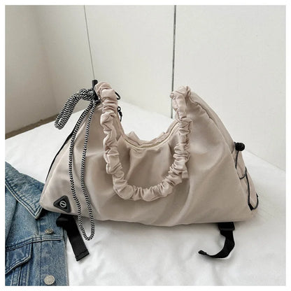Women’s Ruched Gym Bag – Shoe Pocket, Wet Compartment & Yoga Mat Strap
