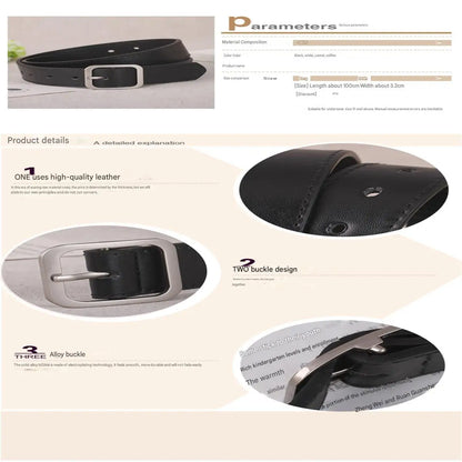 Women’s Classic Square Buckle Belt – Versatile Everyday Style