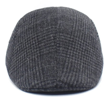 Men’s Plaid Newsboy Cap – Warm, Casual, One Size