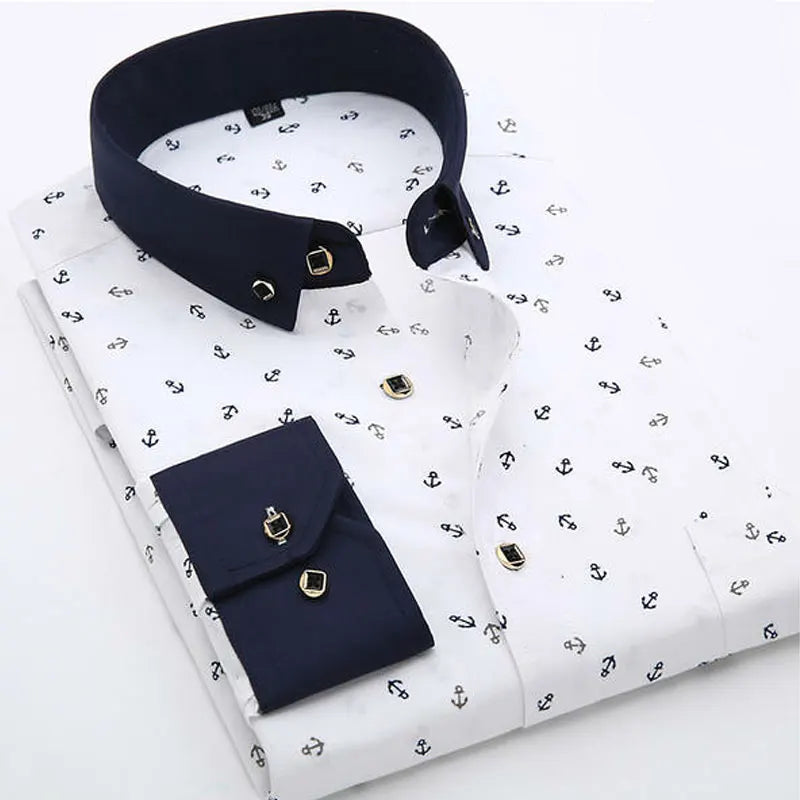 Men’s Long Sleeve Pattern Dress Shirt – Smart Casual