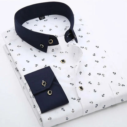 Men’s Long Sleeve Pattern Dress Shirt – Smart Casual