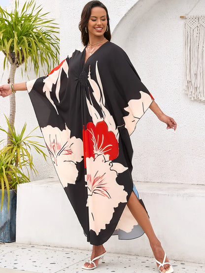 Women’s Flowing Caftan Cover-Up – Beach & Poolside Elegance