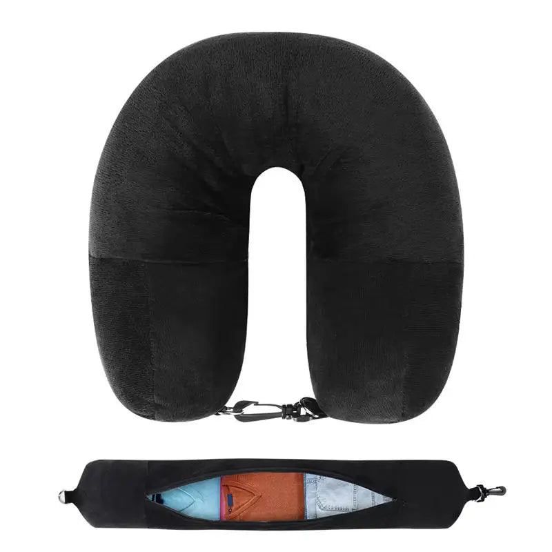 Fillable Travel Neck Pillow Organizer – Carry-On Clothes Stuff Sack, Adjustable Strap