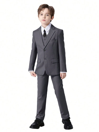 Boys’ 5-Piece Slim Fit Formal Suit – Complete Dresswear Set