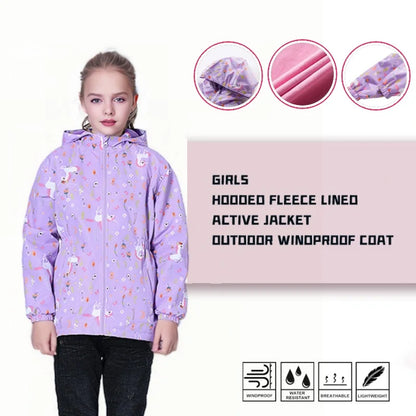 Girls' Polar Fleece Hooded Winter Jacket