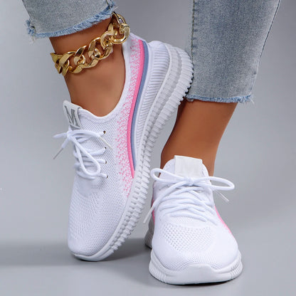Women’s Mesh Breathable Lace-Up Sneakers — Lightweight, Cushioned & Everyday Ready