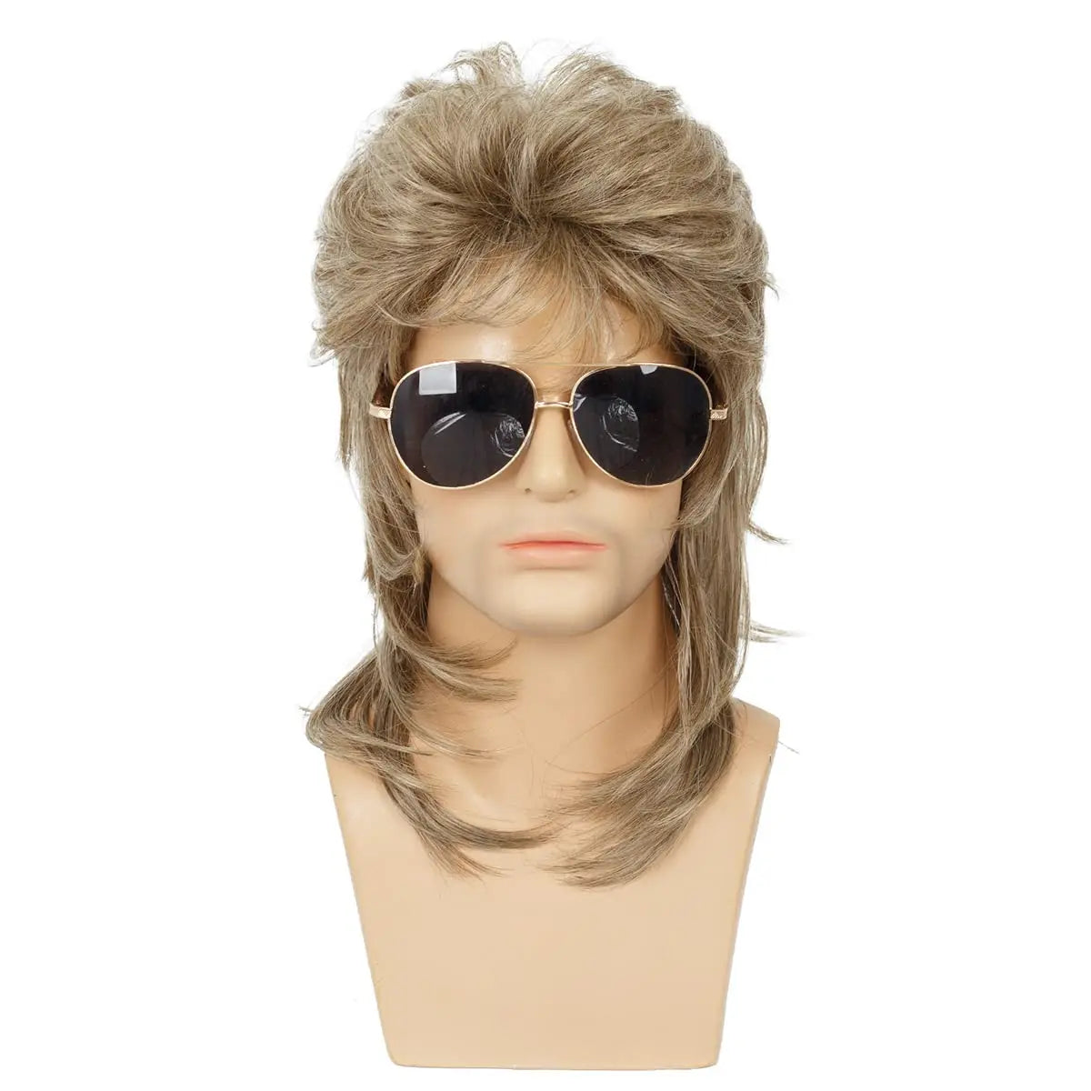 Retro Mullet Costume Wig – Long, Straight
