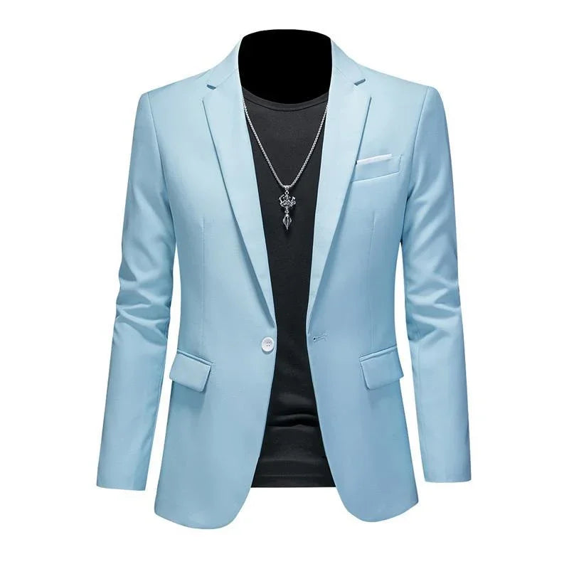 Men’s & Teens Solid Color Single-Button Blazer – Formal & Semi-Formal