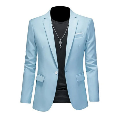 Men’s & Teens Solid Color Single-Button Blazer – Formal & Semi-Formal