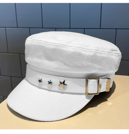Star Accent Sailor Cap – Adjustable Cotton Hat