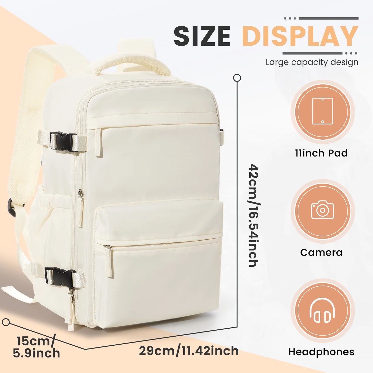 Vacuum Compression Travel Backpack – Expandable Carry-On, 20–35L