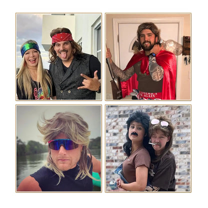 Retro Mullet Costume Wig – Long, Straight