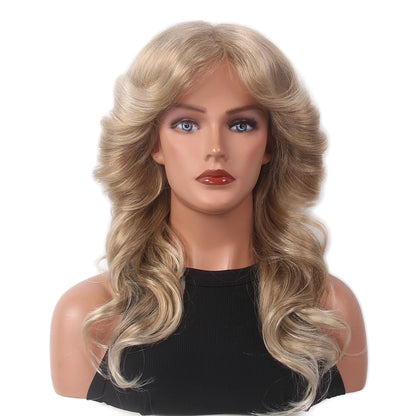 Women’s 70s Feathered Blonde Wig – Farrah Fawcett Style Disco Hair – Brown – 22inches