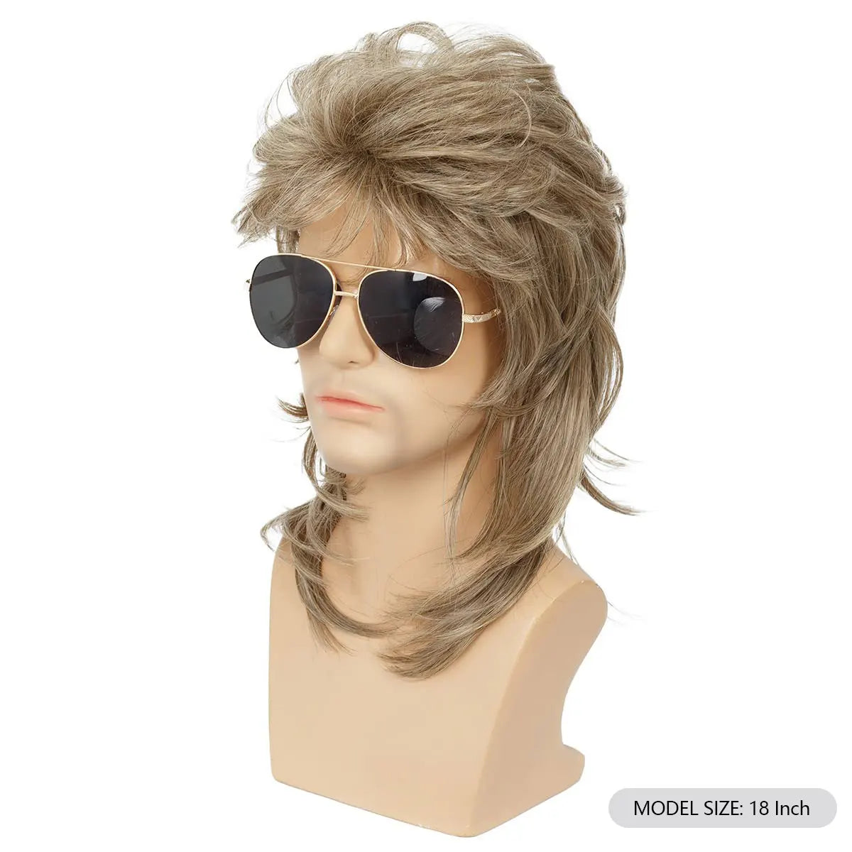 Retro Mullet Costume Wig – Long, Straight