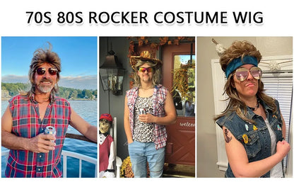 Retro Mullet Costume Wig – Long, Straight