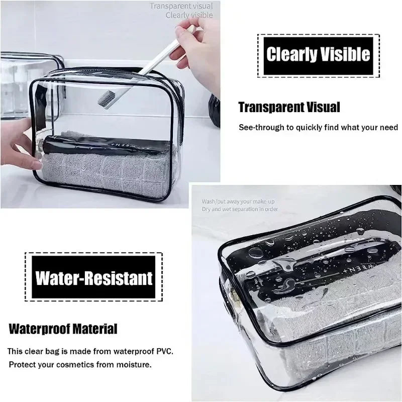 Clear PVC Travel Toiletry Bag – Zip Pouch for Cruise & Air Travel