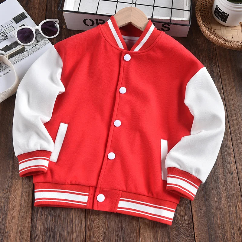 Kids’ Varsity Letterman Jacket – Lightweight Spring/Fall Outerwear
