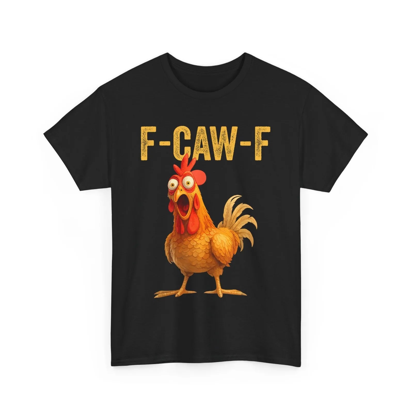 Men’s crew-neck chicken graphic tee, white, short sleeve