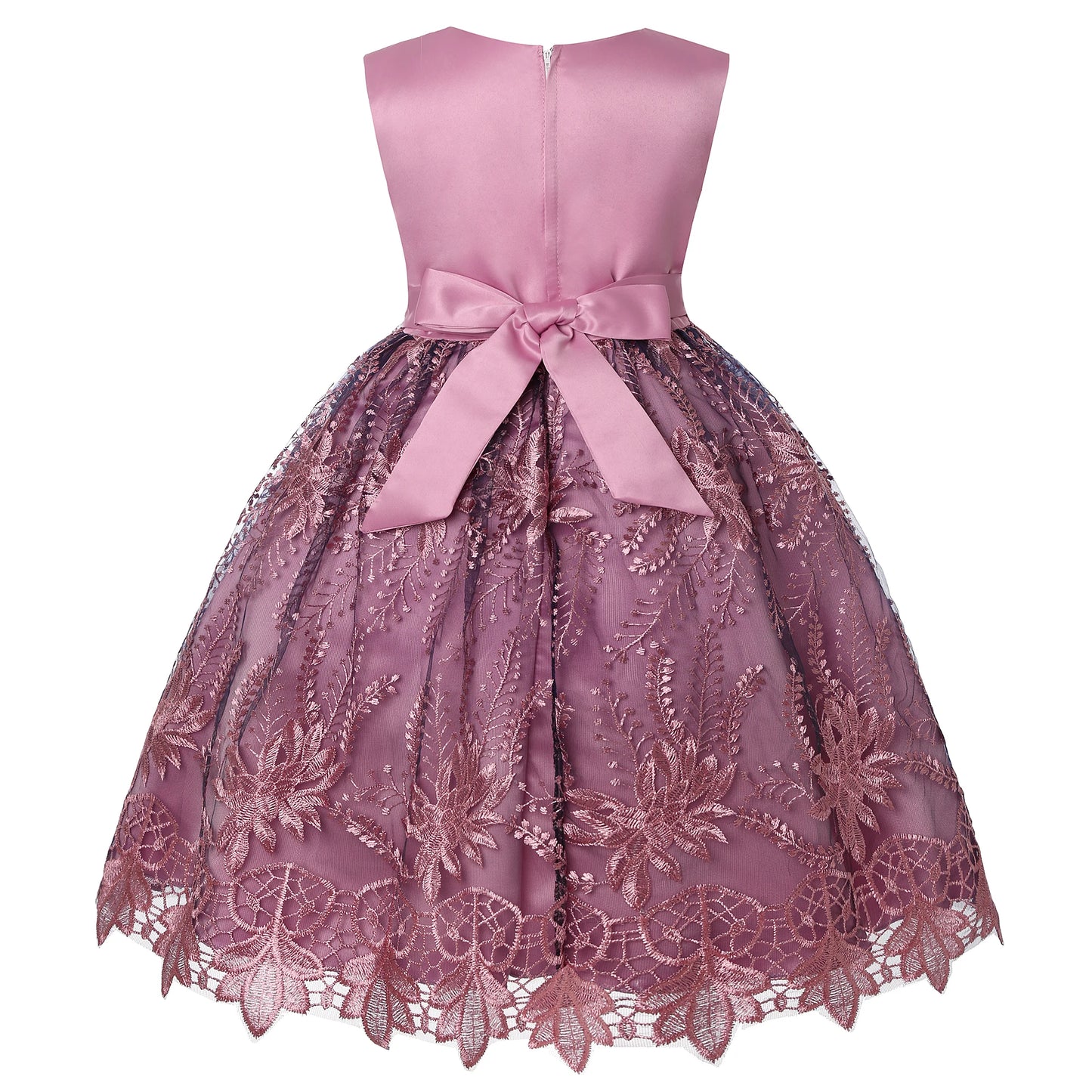 Girls' Lace Formal Dress – Elegant Sleeveless Ball Gown