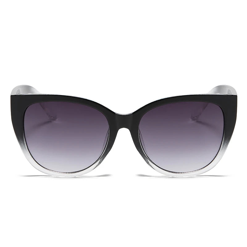 Gradient Cat-eye Minimalist Sunglasses Unisex European American Style Sun Protection Sunglasses Wide Leg Design