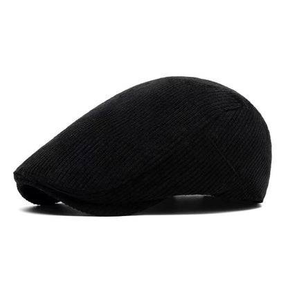 Men’s Corduroy Flat Cap – Classic Retro Newsboy Style