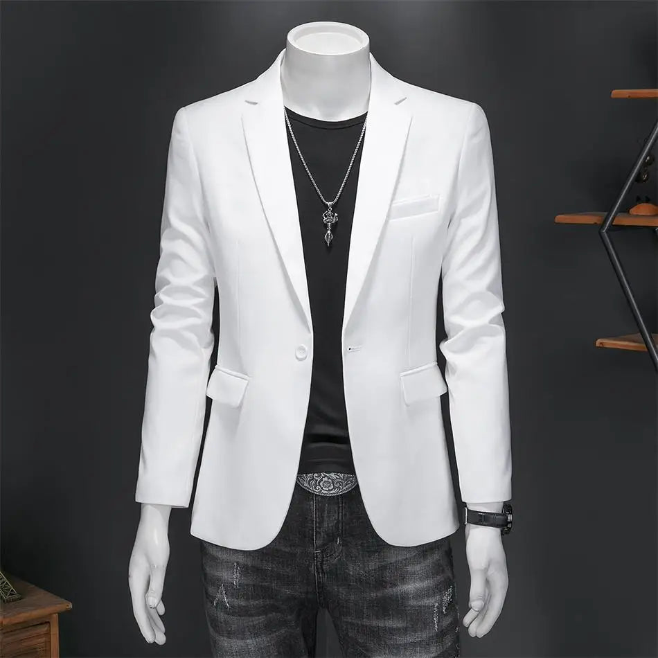 Men’s & Teens Solid Color Single-Button Blazer – Formal & Semi-Formal