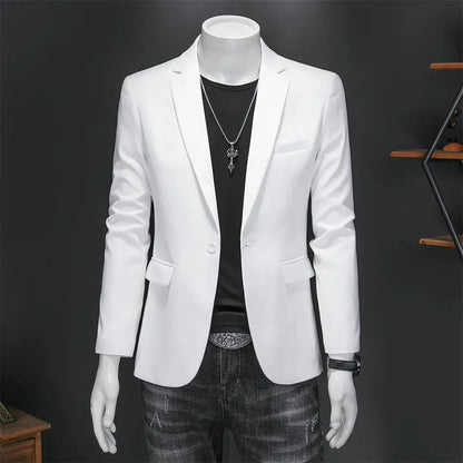 Men’s & Teens Solid Color Single-Button Blazer – Formal & Semi-Formal