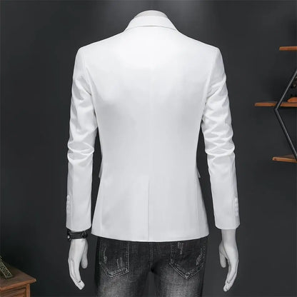 Men’s & Teens Solid Color Single-Button Blazer – Formal & Semi-Formal