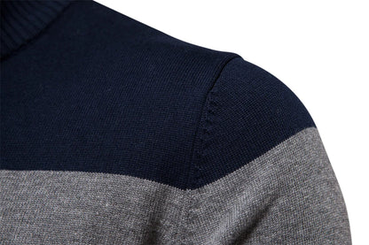 Men’s Quarter-Zip Mock Neck Knit Pullover – Long Sleeve