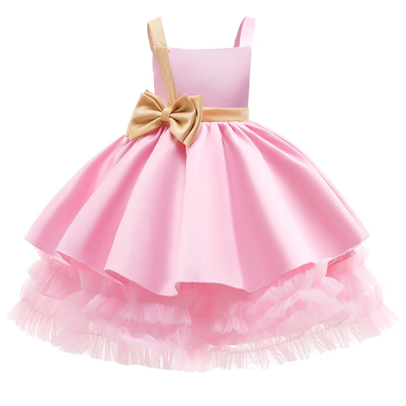 Girls’ Square-Neck Party Dress