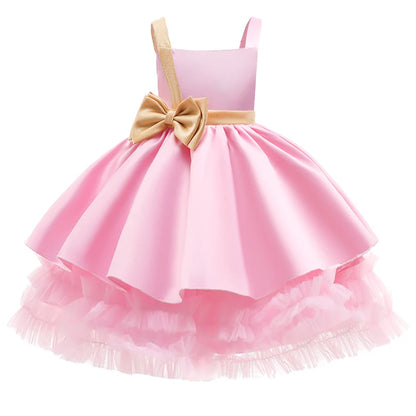 Girls’ Square-Neck Party Dress