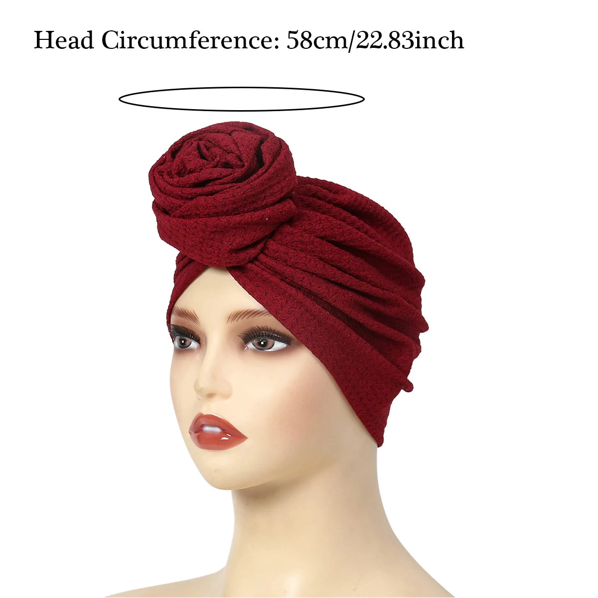 Women’s Soft Stretch Turban Head Wrap – Flower Knot, Slip-On - The Dock Drop