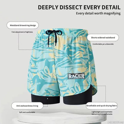 Men’s Double-Layer Swim Trunks