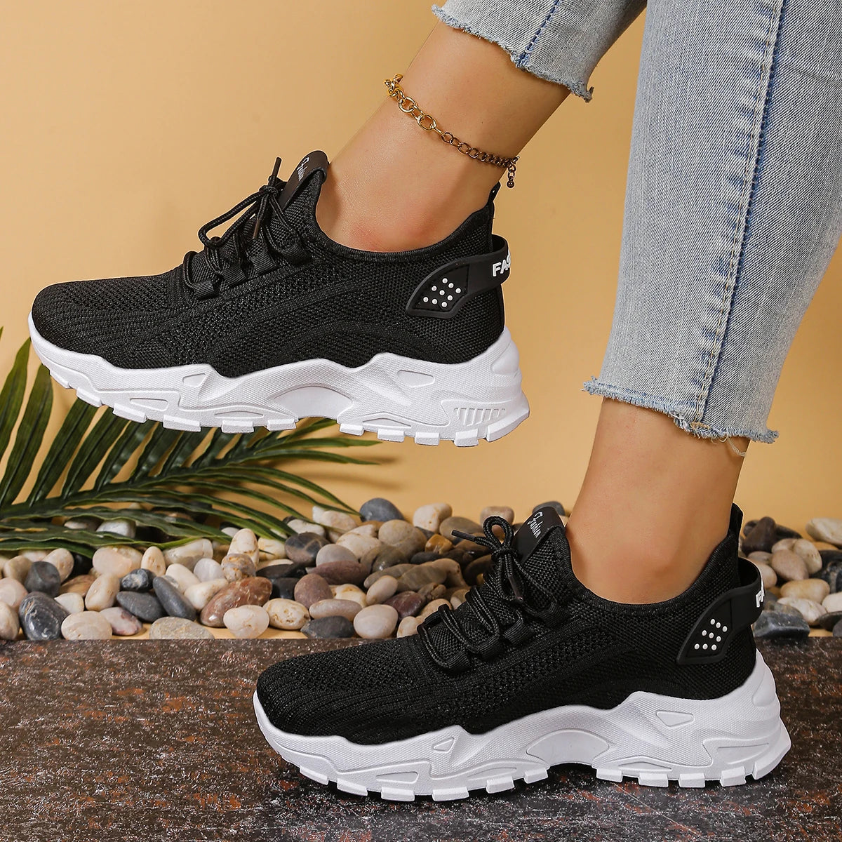 Women's peek-a-boo mesh Leopard print sneakers