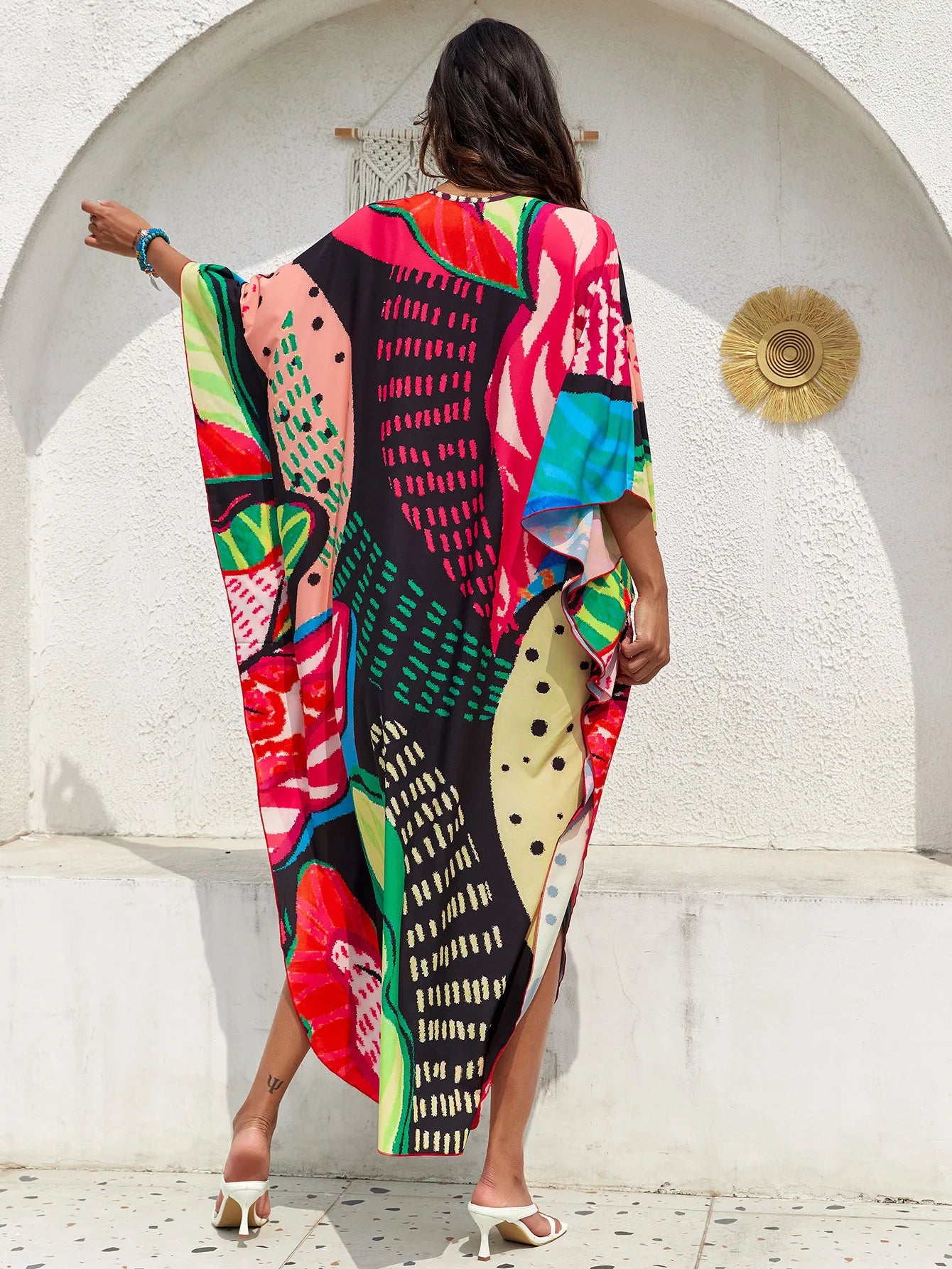 Women’s Flowing Caftan Cover-Up – Beach & Poolside Elegance
