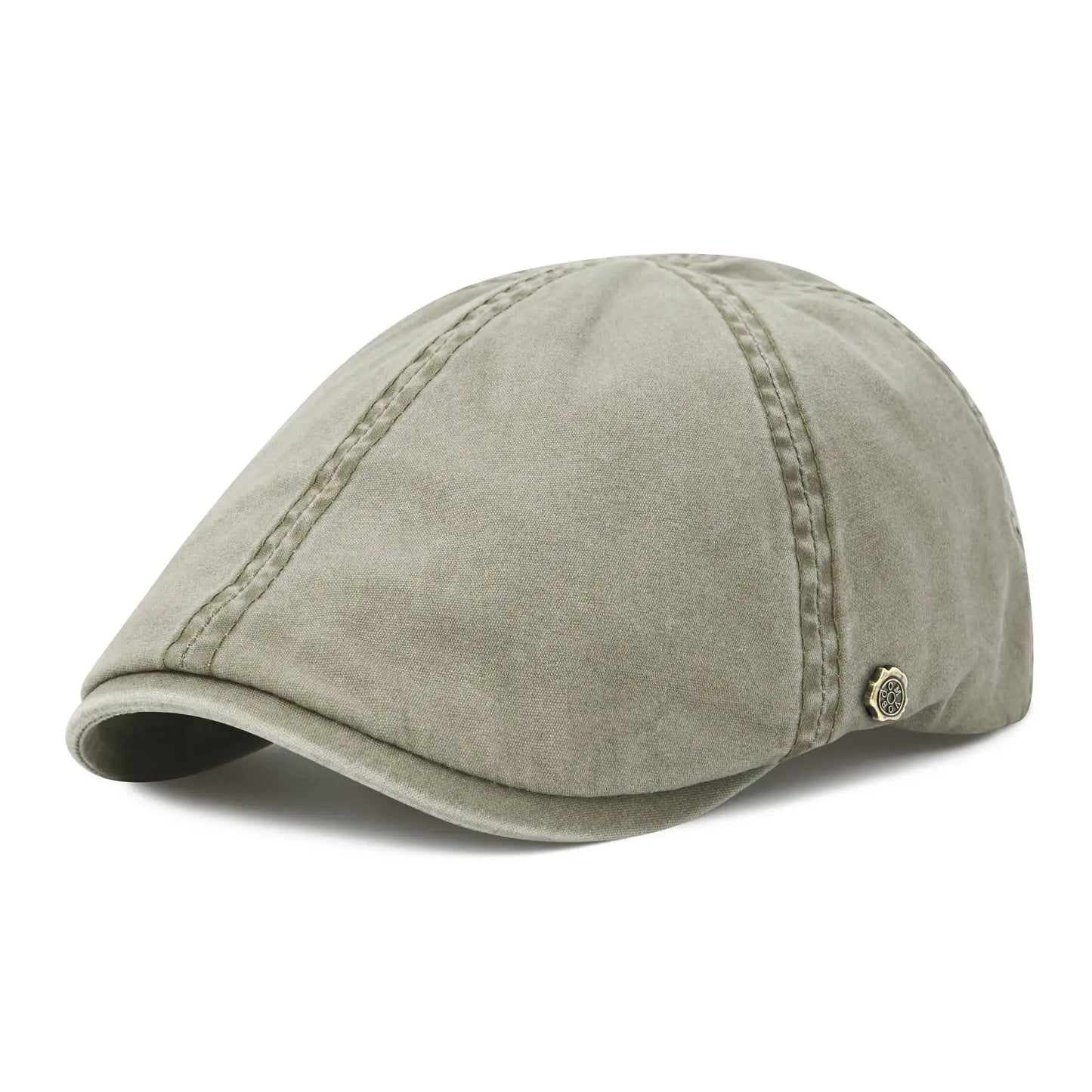 Men’s Washed Cotton Flat Cap – Lightweight Casual Style