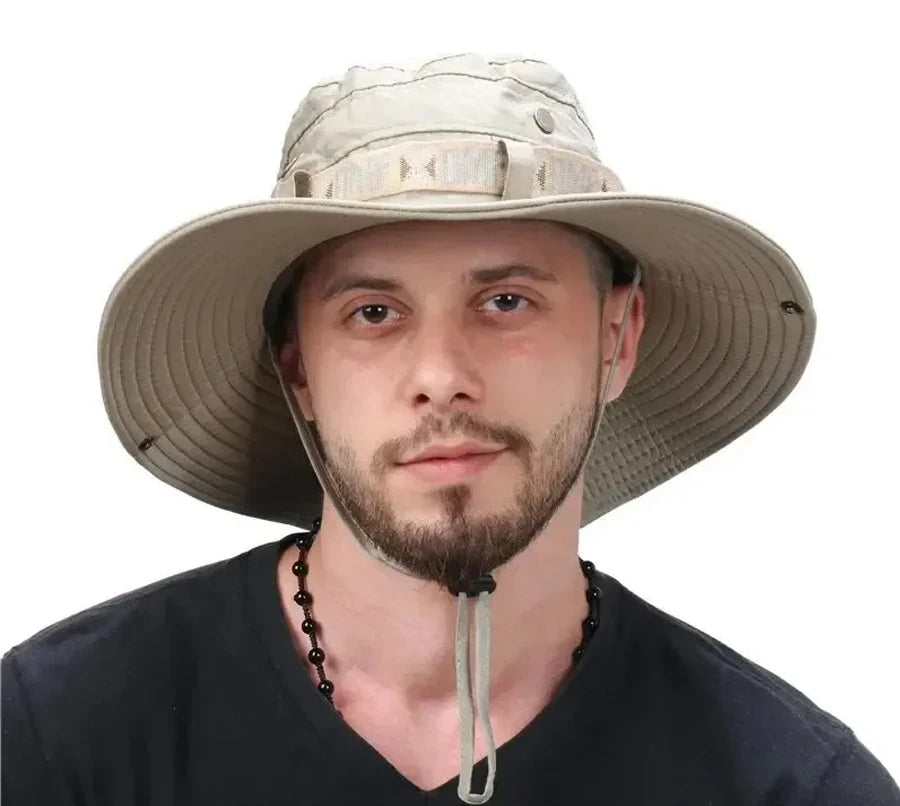 Men’s Wide-Brim Sun Hat with Mesh Vent – Cruise & Shore Ready
