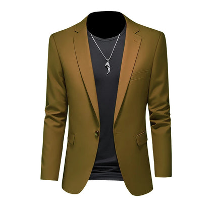 Men’s & Teens Solid Color Single-Button Blazer – Formal & Semi-Formal