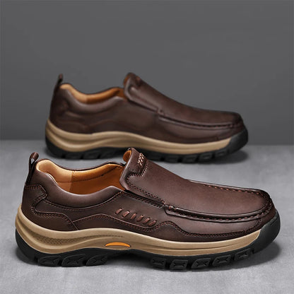 Men’s Hand-Stitched Casual Loafers – Microfiber Upper, Slip-On Comfort