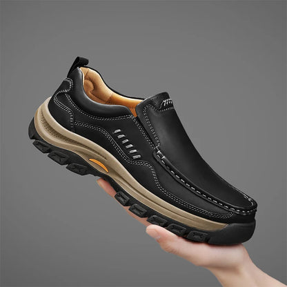 Men’s Hand-Stitched Casual Loafers – Microfiber Upper, Slip-On Comfort