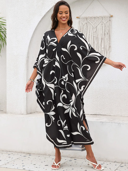Women’s Flowing Caftan Cover-Up – Beach & Poolside Elegance
