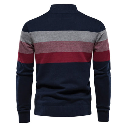 Men’s Quarter-Zip Mock Neck Knit Pullover – Long Sleeve