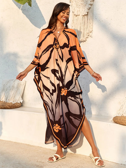 Women’s Flowing Caftan Cover-Up – Beach & Poolside Elegance