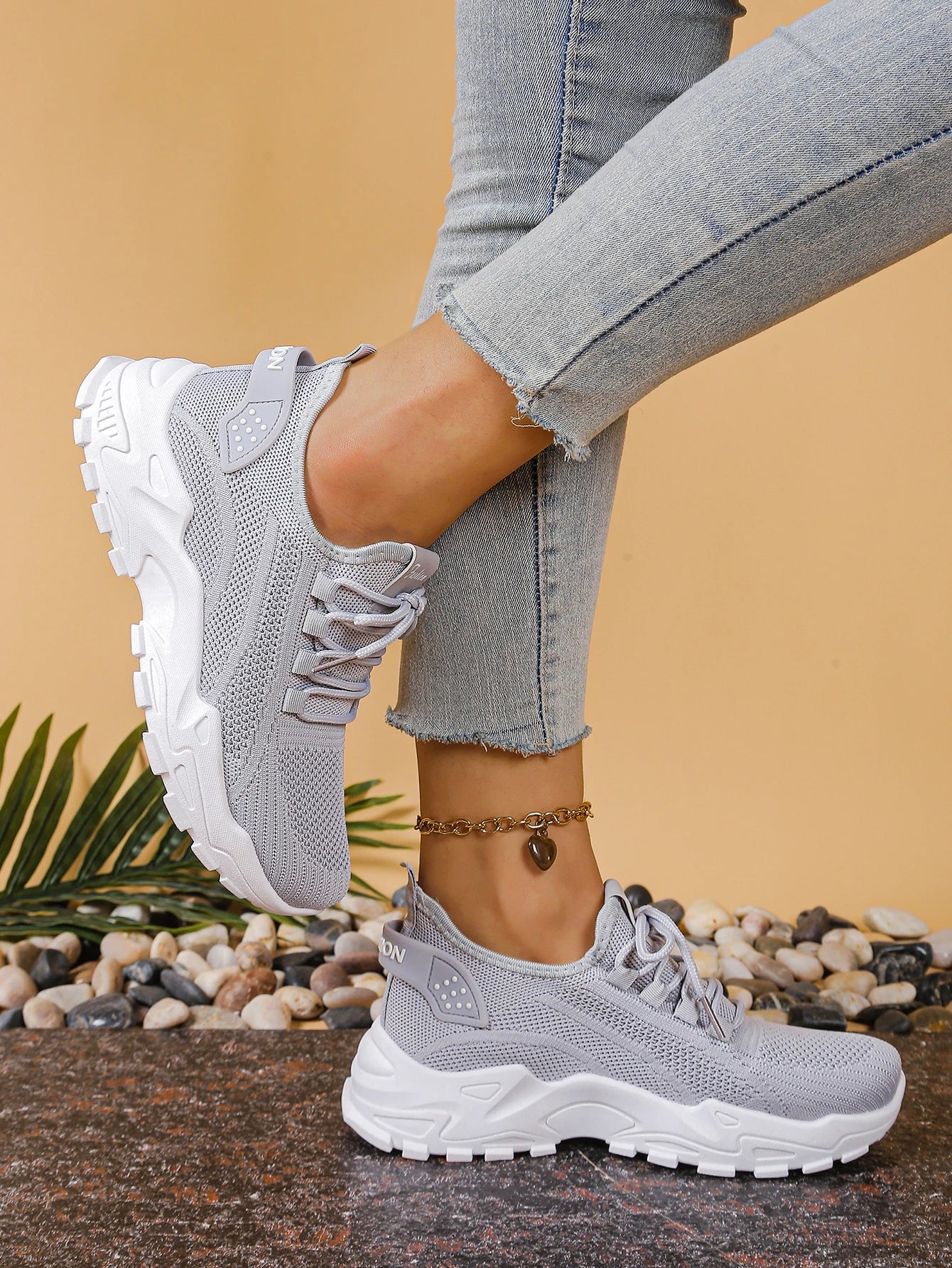 Women's peek-a-boo mesh Leopard print sneakers