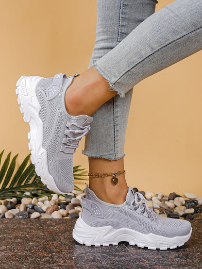 Women's peek-a-boo mesh Leopard print sneakers