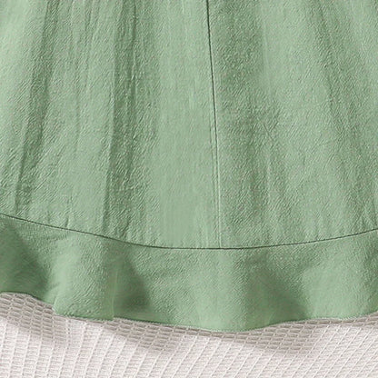 Girls’ Bow-Detail Summer Dress – Sleeveless, Asymmetrical Hem