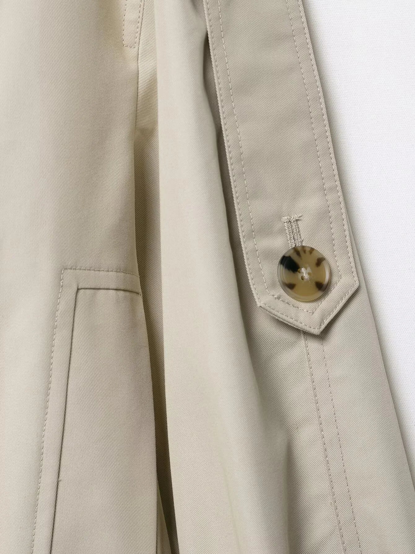 Women’s Short Faux-Fur Collar Trench Coat – Double-Breasted Jacket