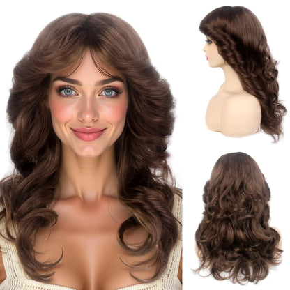 Women’s 70s Feathered Blonde Wig – Farrah Fawcett Style Disco Hair